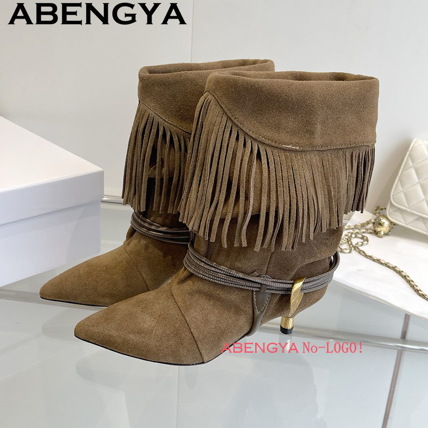 Suede Leather Edge Tassel Desi - Ethnic Fashion Women ulasan dan harga
