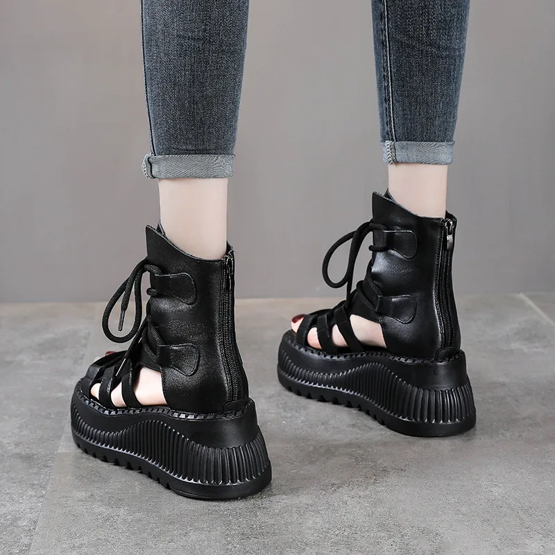 8CM Ethnic Cow Genuine Leather - Ethnic Fashion Women ulasan dan harga